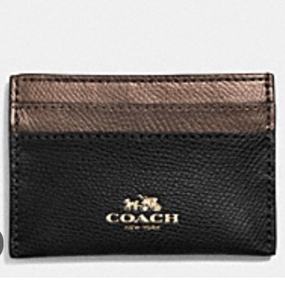 Coach Two-Tone Leather Card case X grain